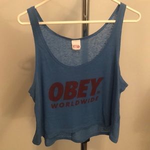 Obey burnout crop tank